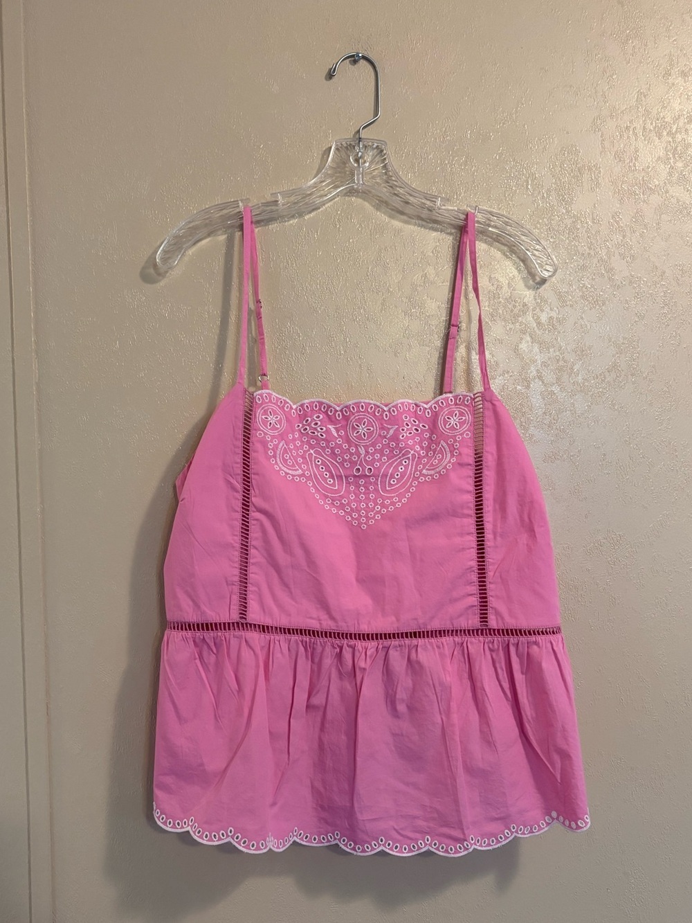 NWT Free Assembly Scalloped Peplum Cotton Tank Top sz XL